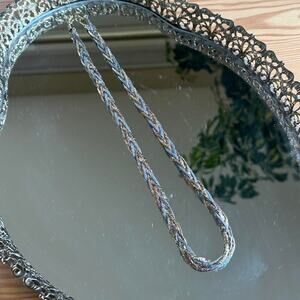 Vintage Women’s Braided Necklace Metallic Rope Chain Multicolor